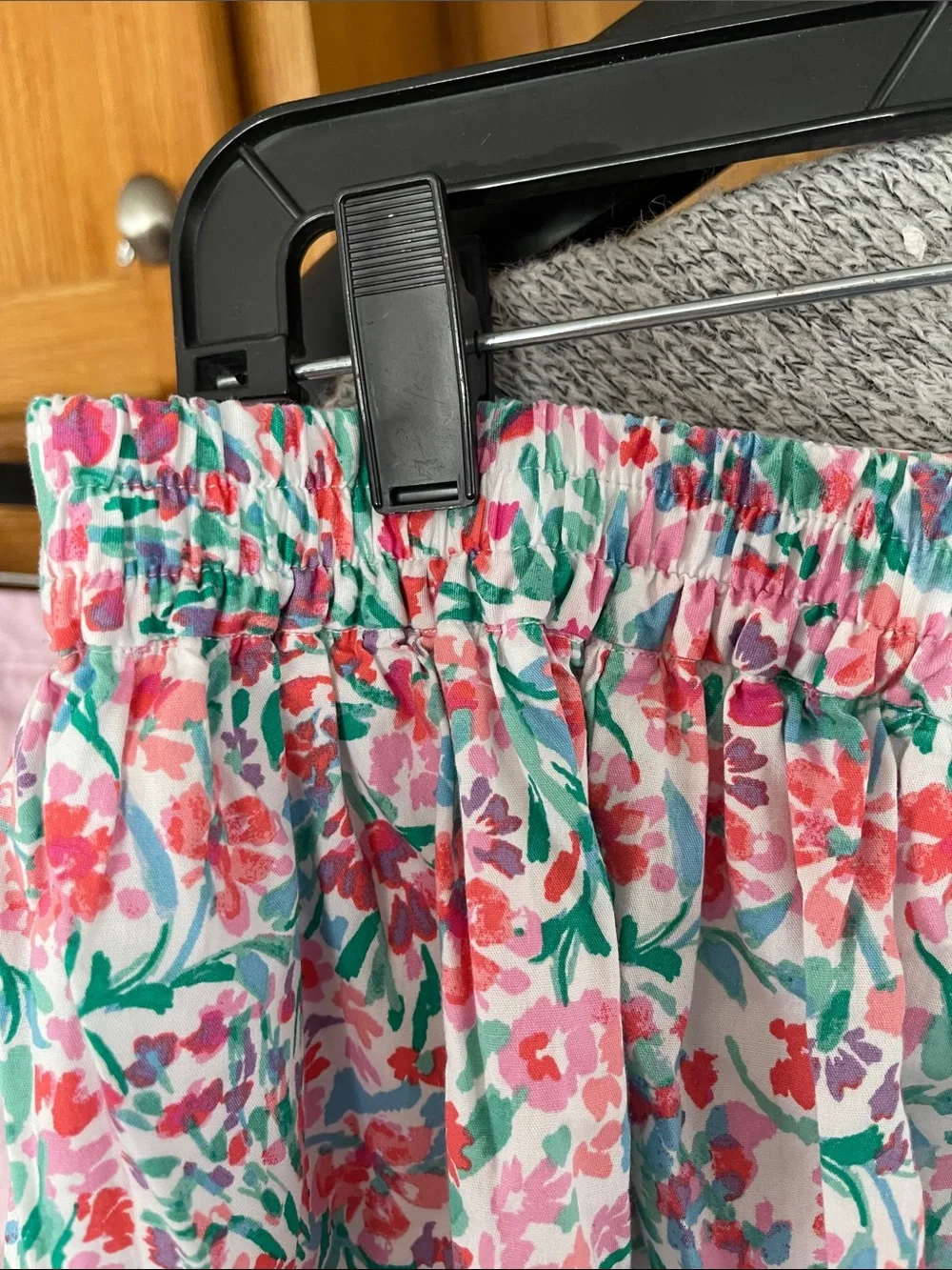 J. Crew Pink Floral Bubble-Hem Cotton A-Line Sz Large Pink Floral